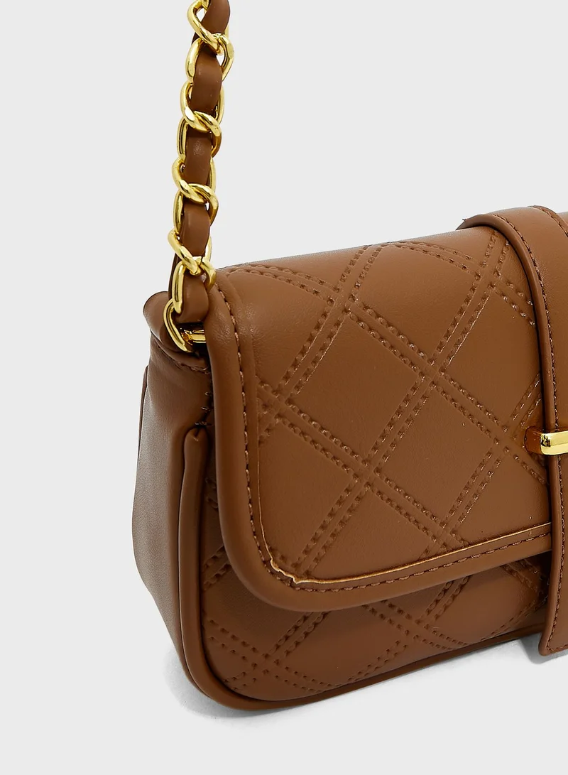 ELLA Quilted Chain Strap Crossbody Handbag