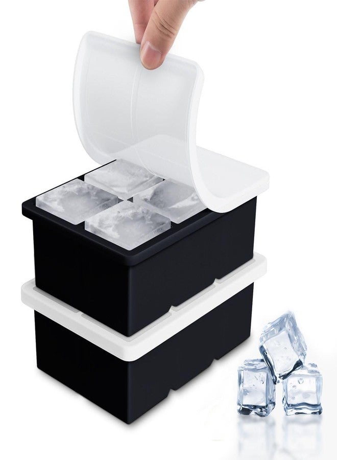 vigor path 2-Pack Silicone Square Shape Giant Ice Cubes Molds, Pefect for Whiskey Cocktails Bourbon Soups and Frozen Treats - BPA-free and designed to last - Image 1
