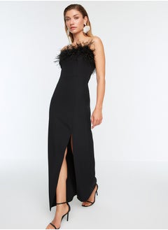 Black Body-Fitting Lined Ribbed Woven Long Evening Dress TPRSS22AE0095 - pzsku/Z404065B41058E0CC29F5Z/45/_/1730941572/10eded04-5397-451c-ac96-5e844d064c2c