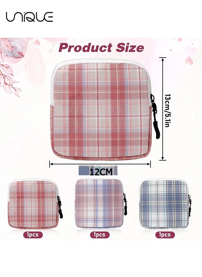 Unique 3 Pcs Sanitary Napkin Storage Bag, Period Pouch, Period Bag, Lattice Feminine Menstrual Pad Tampon Storage Pouch, Portable Sanitary Pads Pouches First Period Bag for Teen Girls Women Ladies  - Image 2