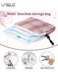 Unique 3 Pcs Sanitary Napkin Storage Bag, Period Pouch, Period Bag, Lattice Feminine Menstrual Pad Tampon Storage Pouch, Portable Sanitary Pads Pouches First Period Bag for Teen Girls Women Ladies  - Image 3