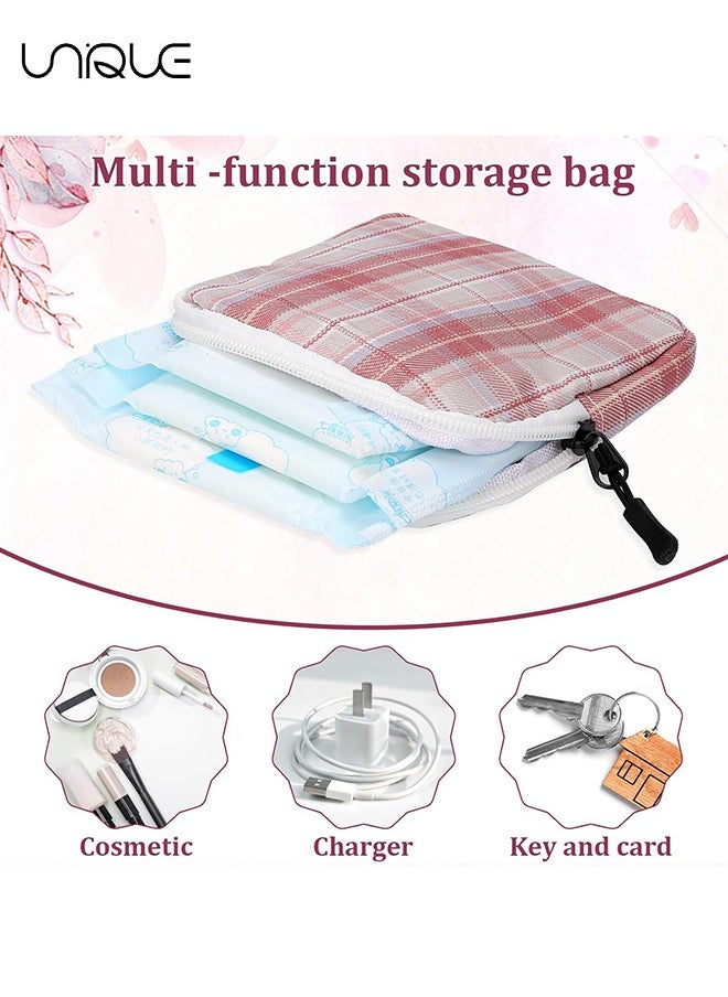 Unique 3 Pcs Sanitary Napkin Storage Bag, Period Pouch, Period Bag, Lattice Feminine Menstrual Pad Tampon Storage Pouch, Portable Sanitary Pads Pouches First Period Bag for Teen Girls Women Ladies  - Image 3