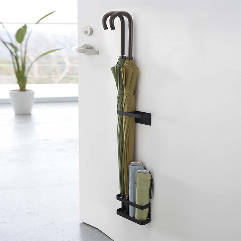 Magnetic Umbrella Stand No Punching Height Adjusting Wall Mounted Umbrella Holder Rack for Hotel Hallway Black - Image 5