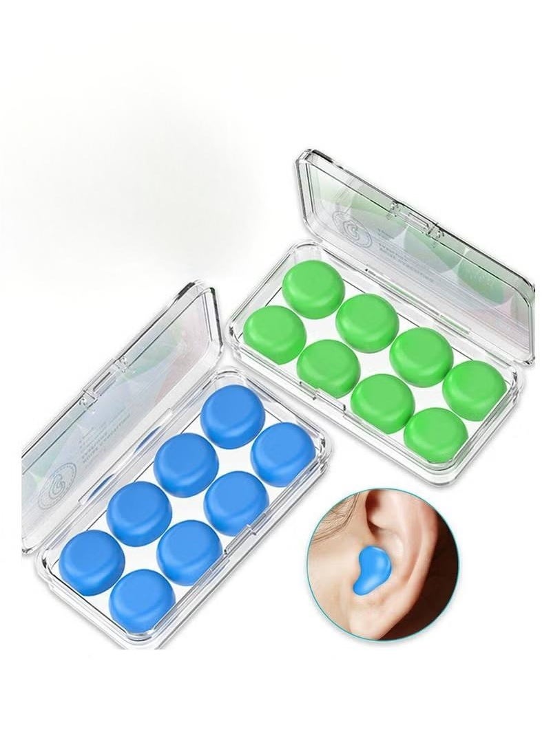 Generic Ear Plugs for Sleep and Swimming 8 Pairs Of Reusable Silicone Molded Noise Canceling Ear Plugs  - Image 1