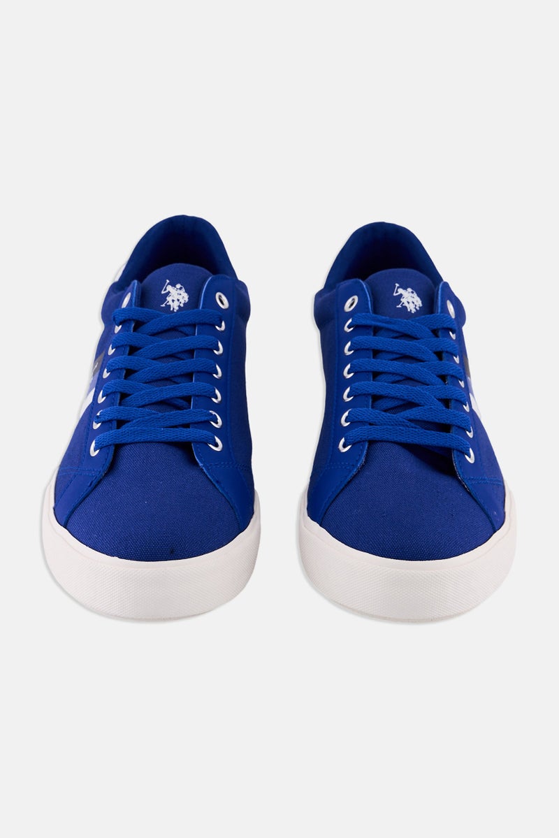 U.S. Polo Assn. Men Canvas-Eco Leather Lace Up Casual Shoes, Blue  - Image 4