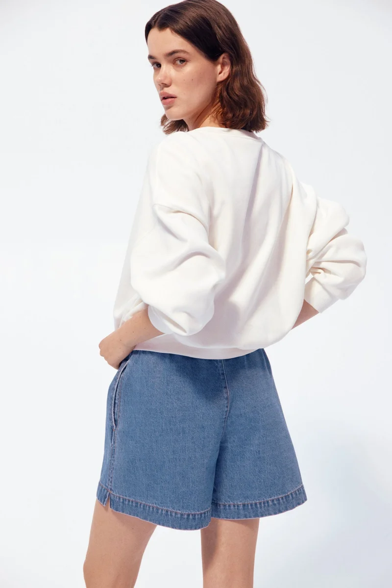H&M MAMA Drawstring denim shorts