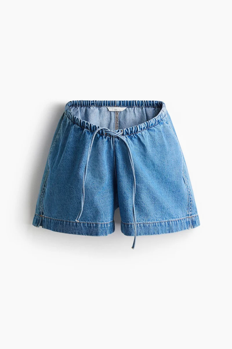 H&M MAMA Drawstring denim shorts