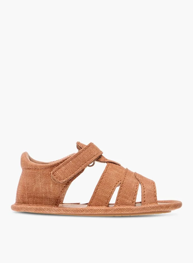 Barefeet Boys Textured Strap Sandals with Hook and Loop Closure