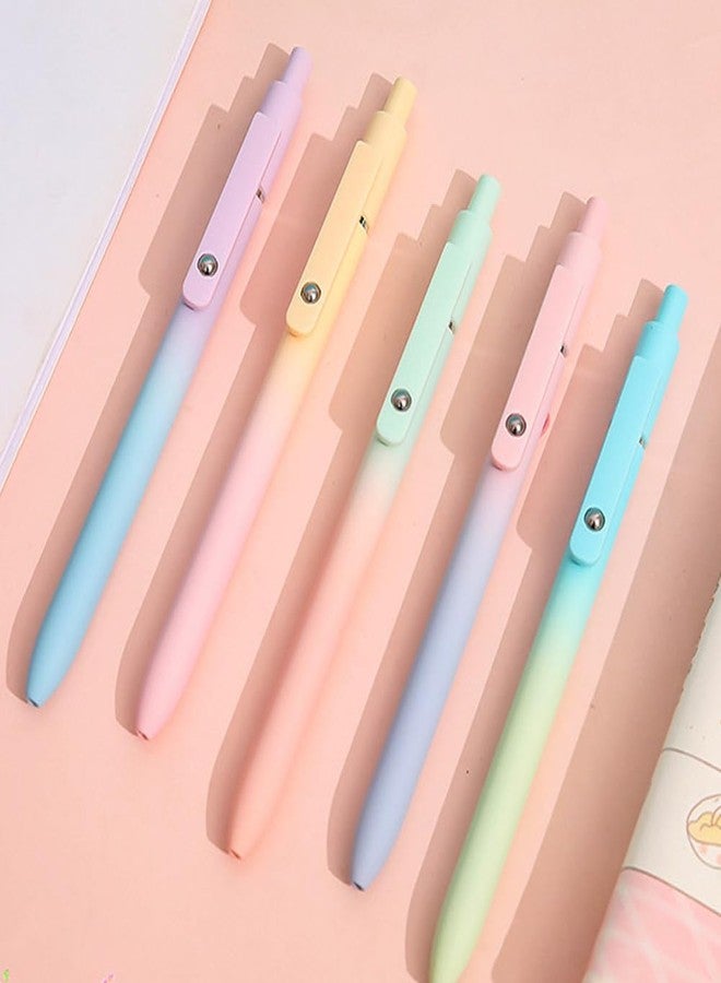 sencoo 5 pack Blue Gel Pens Quick Dry Ink Pens Retractable Roller Ball Pens 0.5mm Cute Pens for School Office Home Diary Gift Pens (Blue) - Image 3