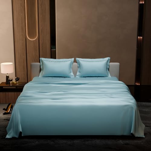 Stoa Paris Double Bedsheet with 2 Pillow Covers, 300 TC UltraSatin Premium Bedding Set, Aesthetic Home Decor, Gift for Couples, Wedding, Anniversary, Date Night - Dreamy Blue - Image 2