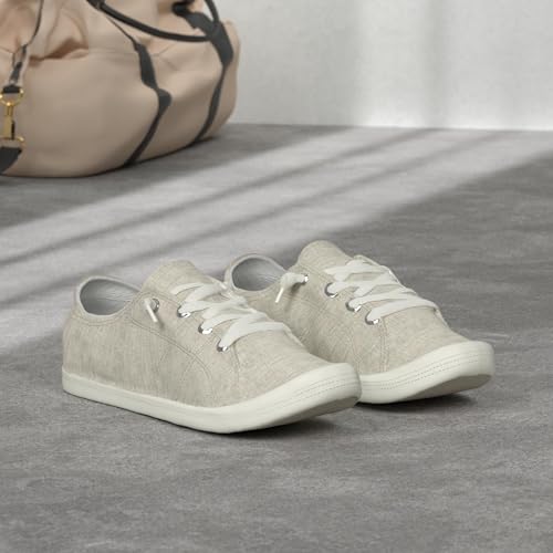 Forever Link Comfort-01 Women's Classic Slip-On Comfort Fashion Sneaker,Beige,9 - Image 2
