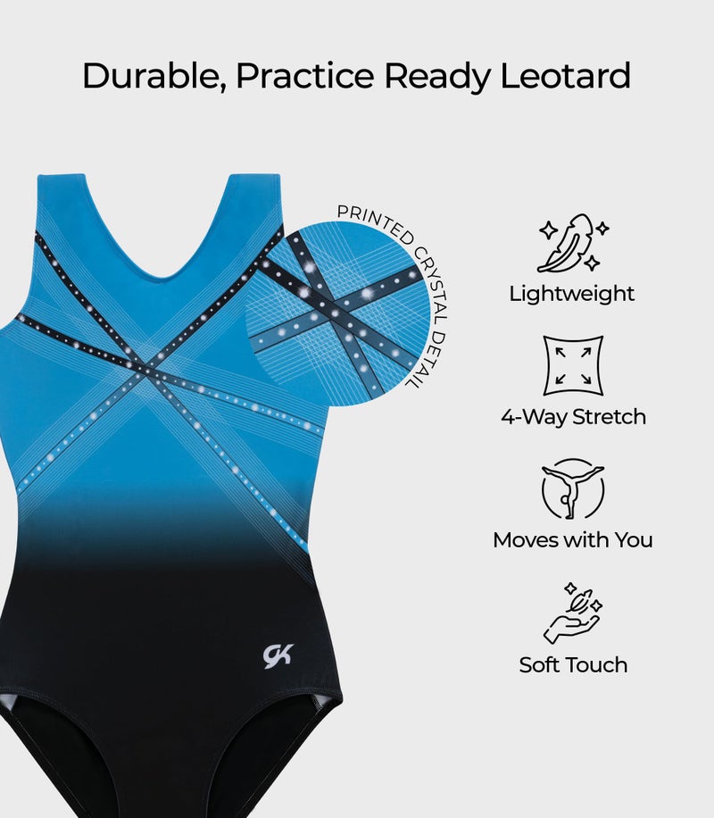 GK Glitz & Glam Gymnastics Leotard - Child Large,blue - Image 3