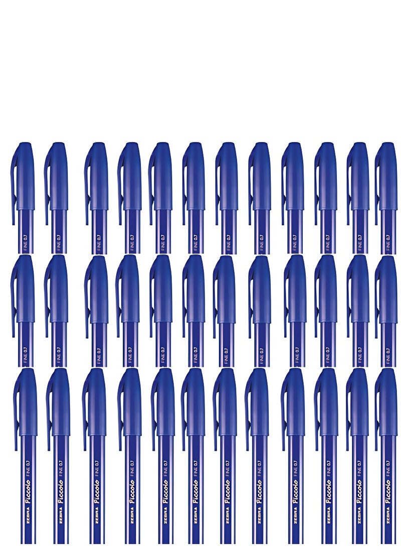 ZEBRA Piccolo Ball Pen Blue Ink 0.7mm Pack of 36  - Image 1