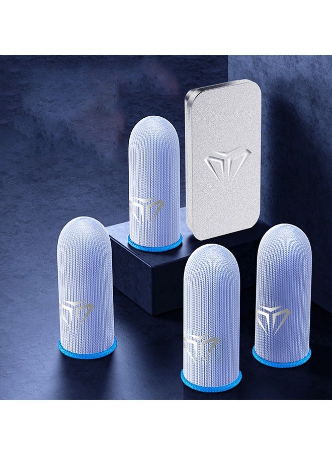 4 Gaming Finger Gloves Paired With A Metal Storage Box，100% Visible Silver Fibers,Just Right Pressure/Breathable/Sweatproof  - Image 1