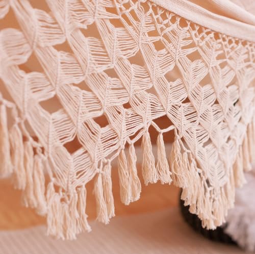 LA SIESTA XL King Bossanova Brazilian Hammock Luxurious Comfort Organic Cotton Handmade in Brazil Boho Hammock Macrame Hammock ExtraWide Indoor Hammock Bed for Relaxation Latte - Image 3
