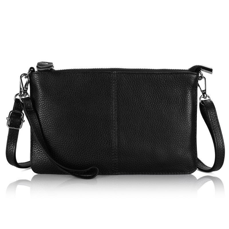 befen Black Women's Genuine Leather Wristlet Clutch Crossbody Phone Bags Wallet Purses and Handbags for Women with RFID Card Slots, Fit Phone 14 Pro Max - Image 1