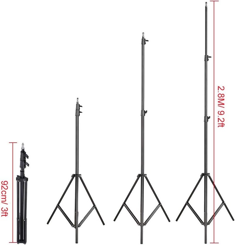 eWINNER Photography Light Tripod Stand 280cm Adjustable Sturdy Foldable Floor Stand for Reflectors/Softboxes/Lights/Umbrellas/Flashes/Photo Video Studio/Background (280CM/1pack) - Image 1