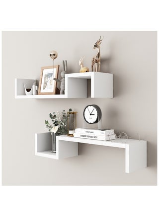 White TWO-Layer Floating Shelves, Decorative Wall Shelves, Bathroom Hanging Set, Kitchen Living Room/Kitchen/Bedroom Storage - pzsku/Z4040B164A835BD9B3BACZ/45/_/1729672731/be2e3c25-a5de-4ff4-bf0d-0ecd1b3457ff