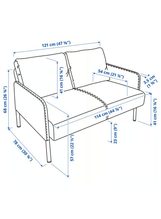 Ikea 2-seat sofa, Knisa medium blue - Image 4
