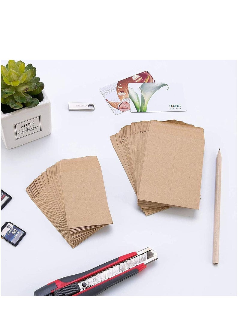 Y&D 200 Packs Coin Seed Envelopes Kraft, Small Parts Packets Self Sealing Stamps Storage for Home, Office, Garden or Wedding Use  - Image 3
