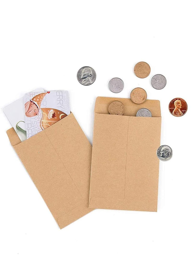 Y&D 200 Packs Coin Seed Envelopes Kraft, Small Parts Packets Self Sealing Stamps Storage for Home, Office, Garden or Wedding Use  - Image 2