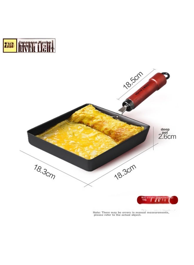 River Light Imported Square Flat-bottom Frying Pan, Cast Iron Thick Egg Pan, Breakfast Pan, 18cm - Image 3