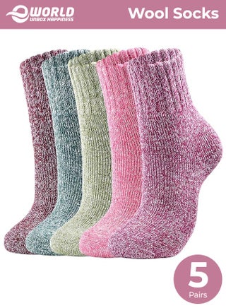 5 Pairs Wool Socks for Men and Women, Super Soft, Warm and Cozy Thick Knit Crew Socks with Terry-Loop Cushioning, Ideal for Cold Weather, Hiking and Outdoor Activities, Perfect Gift for Winter - pzsku/Z4040D22D0BEE52E1A6C6Z/45/1746226183/8af898d9-1518-4736-8f1b-12840bf3eb44