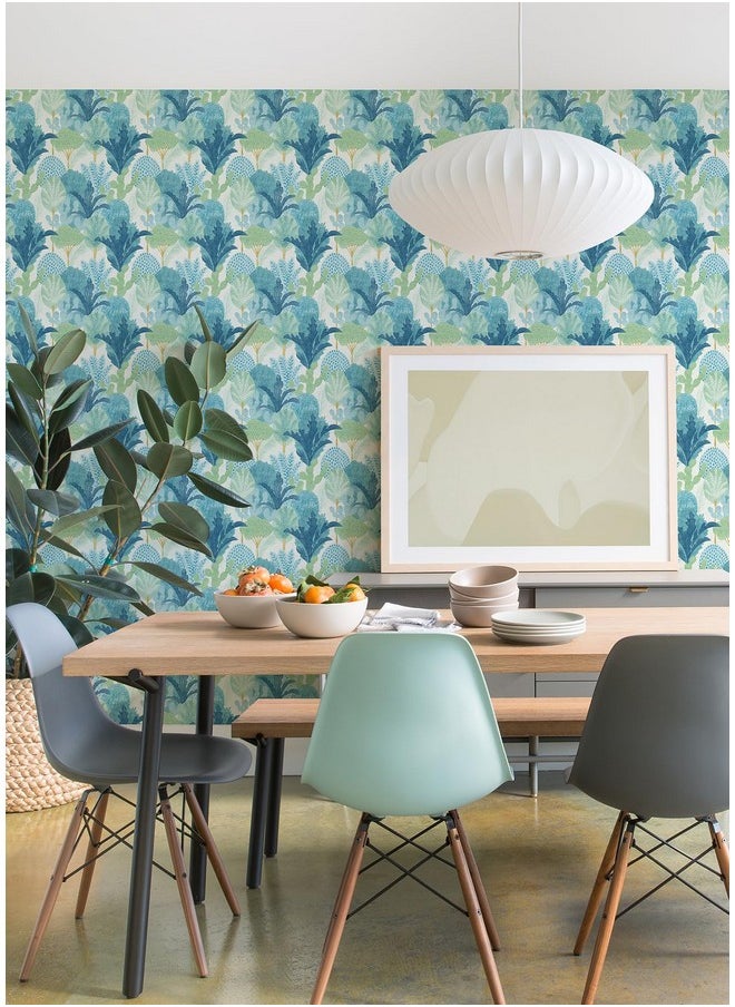 NuWallpaper Teal Keilani Peel And Stick Wallpaper Nus4975  - Image 2