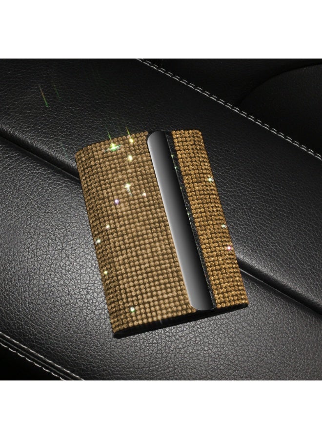 Bling Rhinestone Business Card Holder, Portable Metal Credit Card Case, Sparkling Crystal Card Organizer for Women, Fashion Diamond Card Holder for Car Office