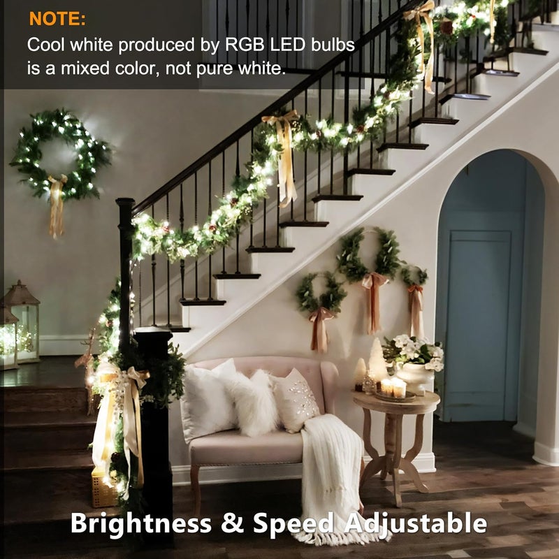 BRIZLER Color Changing Halloween Lights, 66ft 200 LED RGB Christmas Lights Music Sync, 120+ Modes Remote Dimmable Outdoor Christmas Light, Mini Tree Light Indoor Plugin for Xmas Halloween Party Decor - Image 4