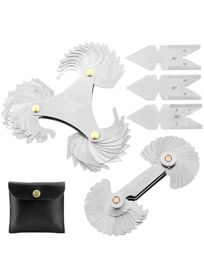 5 قطع مجموعة أدوات قياس معيار مسامير التواء - من الفولاذ المقاوم للصدأ ، قياسات النظام الأمريكي والمتري ، وضوح في القراءة - Image 1