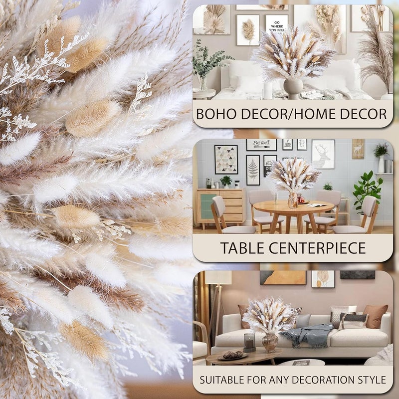 FloraDream 440PCS Natural Pampas Grass Decor Bouquet | Boho Dried Floral Arrangement Centerpiece Table Decor Wedding Decor Rustic Decor (440PCS) - Image 4