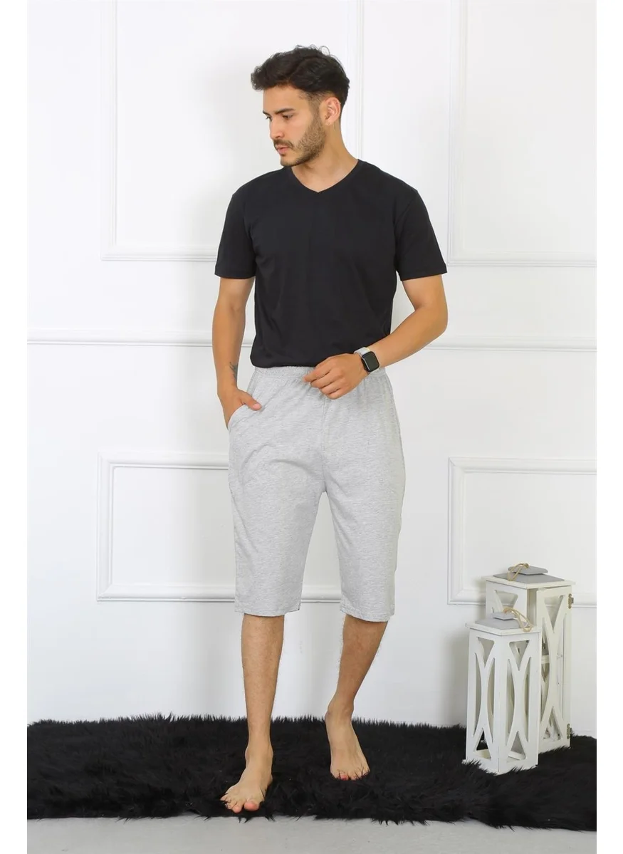 Akbeniz Men's Cotton Gray Capri 27480