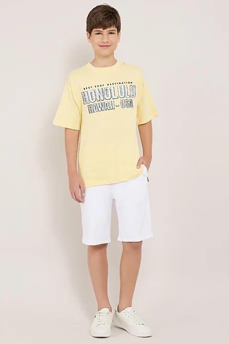 أر أند بي Solid Shorts with Drawstring Waist
