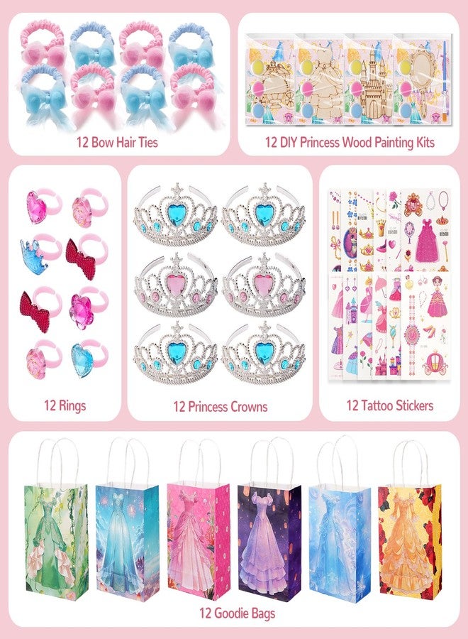 Vanblue 84 Pcs Princess Party Favors Gifts Princess Birthday Party Decorations for Girls, Crowns Headbands Castle Goodie Bag Stuffers,Pinata Fillers Classroom Rewards Gifts for Kids - Image 3