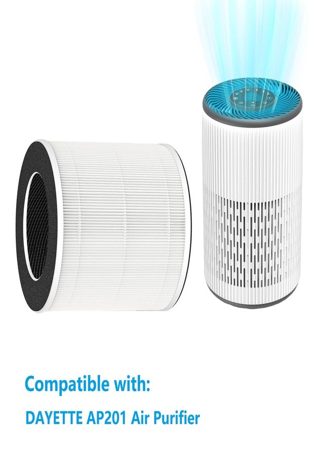HALIEVE AP201 Replacement Filter Compatible with DAYETTE AP201 Air Purifier 3-in-1 Pre-Filter HEPA & Activated Carbon Filter for Bedroom Home Large Room, 2 Pack - Image 2