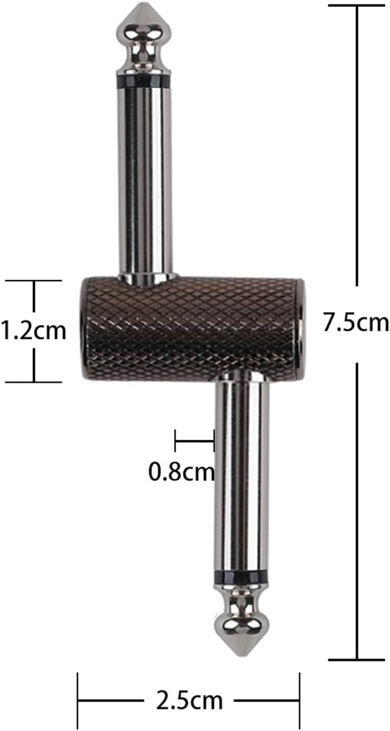 Rayzm Guitar Pedal Patch Connector, 6.35mm (1/4") Effect Couplers, Male to Male Offset Plug Adaptor for Pedal-Board Instead of Patch Cable, Pack of 3 - Image 2