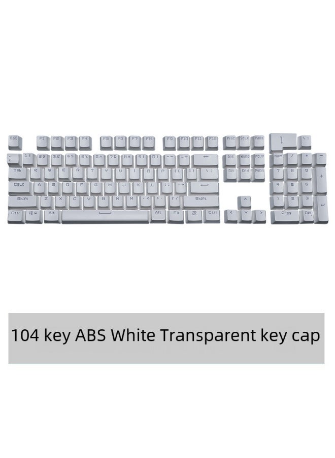 Mechanical Keyboard Special Key Cap White Black DIY Personality Transparent Wear-resistant ABS Luminous Cross Shaft 0EM Height-Color:White (abs) 87 Keys - Image 4