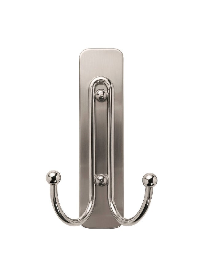 3M Command Large Brushed Nickel Double Hook Silver 1.8 kg 17036BN-ES - Image 2