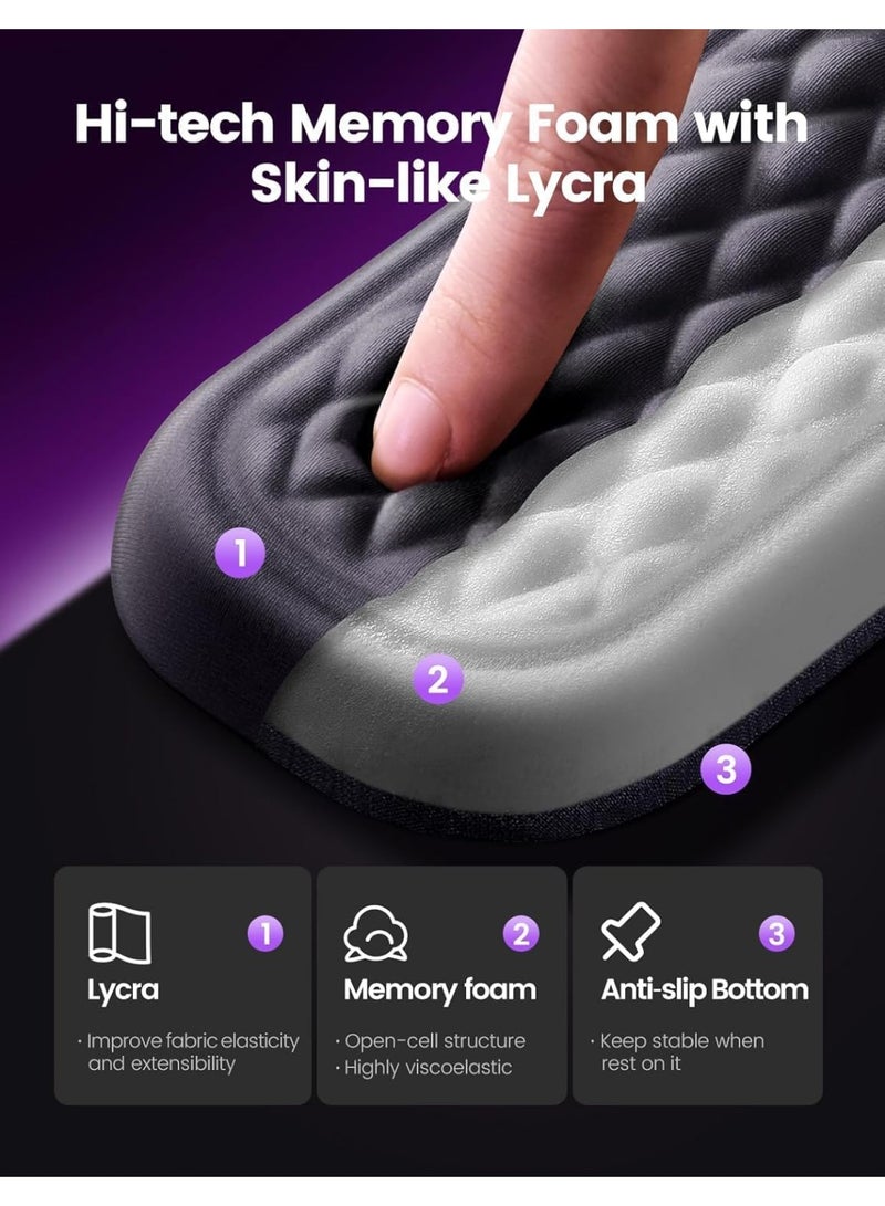 NANAO Wrist Rest for Keyboard and Mouse, Computer Ergonomic Wrist Support Pad, Soft Memory Foam Arm Cushion for Desk, Palm Hand Office Laptop Typing - Image 2