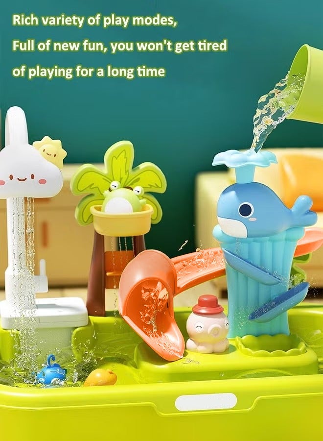 Vixplorn Electric Dishwasher Toy Set Dishwasher Toy Realistic Kitchen Toy Fishing Toy Vegetable Washing Sink Water Play Toy - Image 5