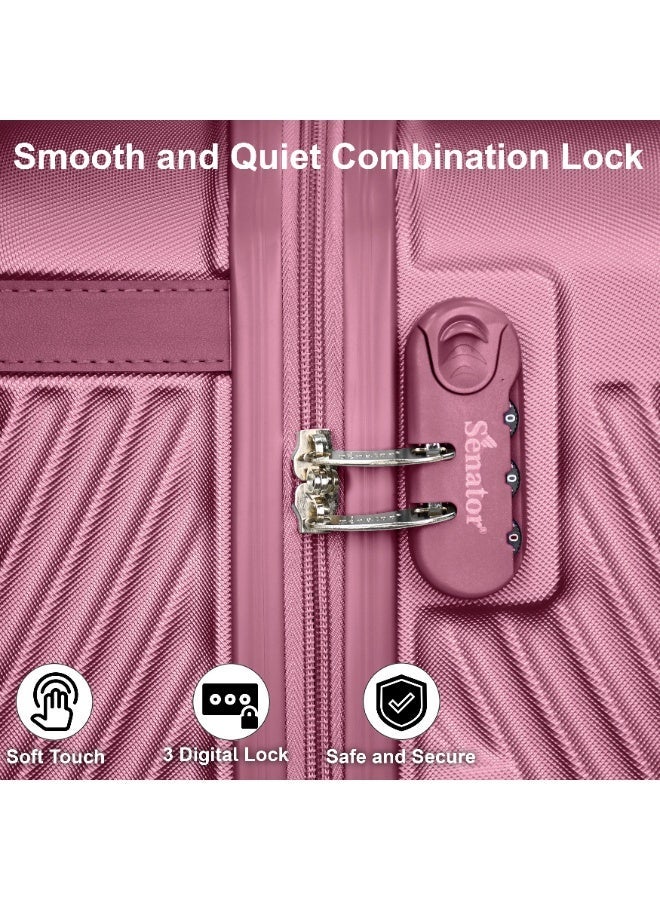 SENATOR Hard Case Travel Bag Luggage Trolley For Unisex ABS Lightweight Suitcase with 4 Spinner Wheels KH1065 Maroon - Image 3