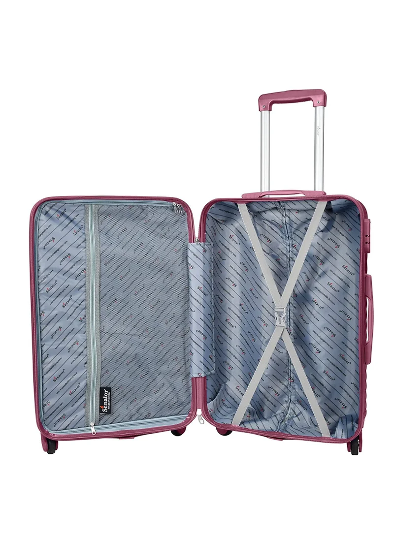 SENATOR  Hard Case Travel Bag Luggage Trolley For Unisex ABS Lightweight Suitcase with 4 Spinner Wheels KH1065 Maroon  | Best Price UAE