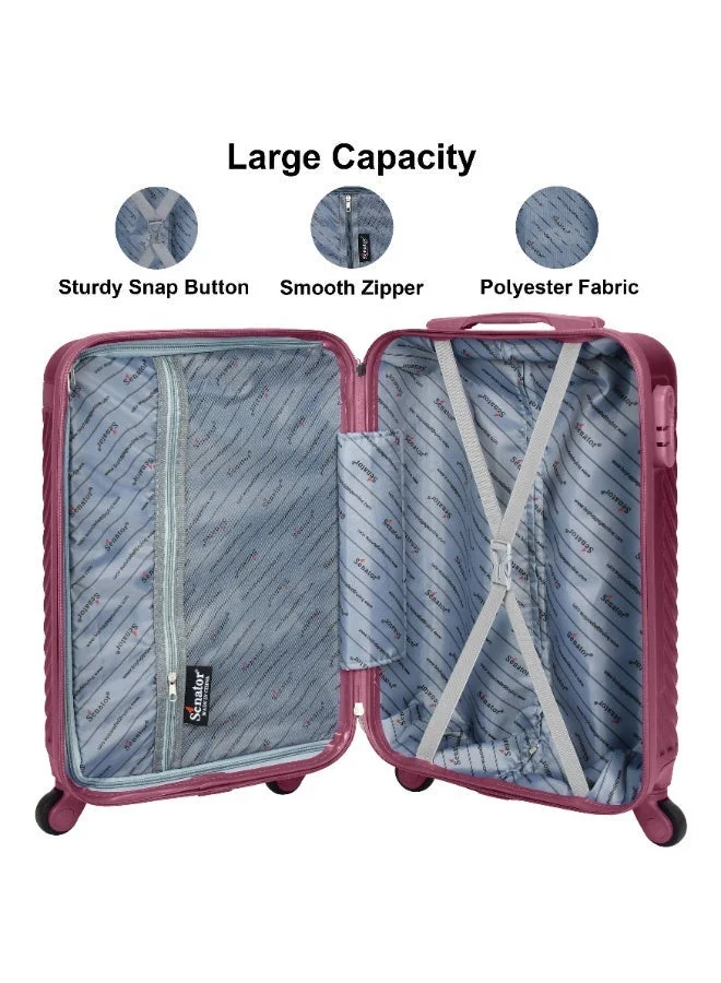 SENATOR  Hard Case Travel Bag Luggage Trolley For Unisex ABS Lightweight Suitcase with 4 Spinner Wheels KH1065 Maroon  | Best Price UAE