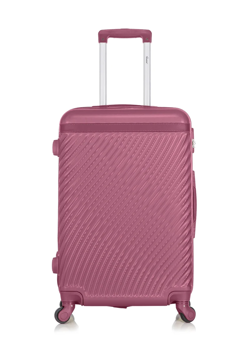 SENATOR  Hard Case Travel Bag Luggage Trolley For Unisex ABS Lightweight Suitcase with 4 Spinner Wheels KH1065 Maroon  | Best Price UAE