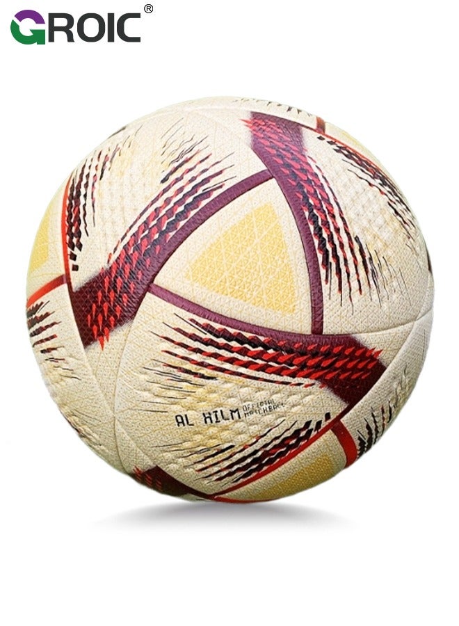 GROIC Soccer Ball Size 5，Football with Star Pattern Official Size Soccer Balls for Training,Playing,Waterproof Professional Outdoor Indoor and Match Balls - Image 1