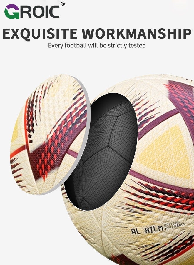 GROIC Soccer Ball Size 5，Football with Star Pattern Official Size Soccer Balls for Training,Playing,Waterproof Professional Outdoor Indoor and Match Balls - Image 3