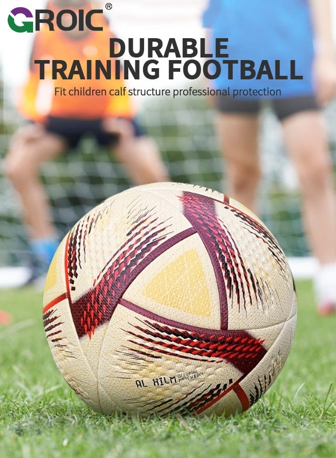 GROIC Soccer Ball Size 5，Football with Star Pattern Official Size Soccer Balls for Training,Playing,Waterproof Professional Outdoor Indoor and Match Balls - Image 4