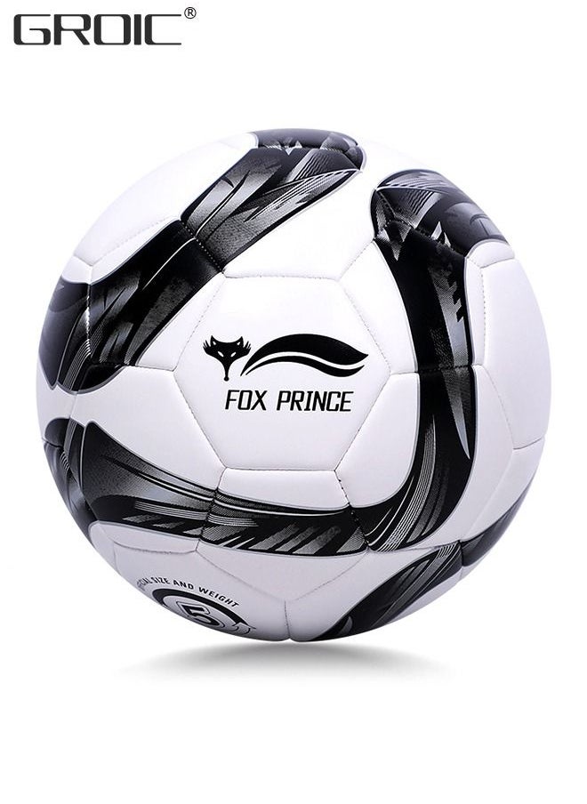 GROIC Soccer Ball Size 5，Football with Star Pattern Official Size Soccer Balls for Training,Playing,Waterproof Professional Outdoor Indoor and Match Balls  - Image 1
