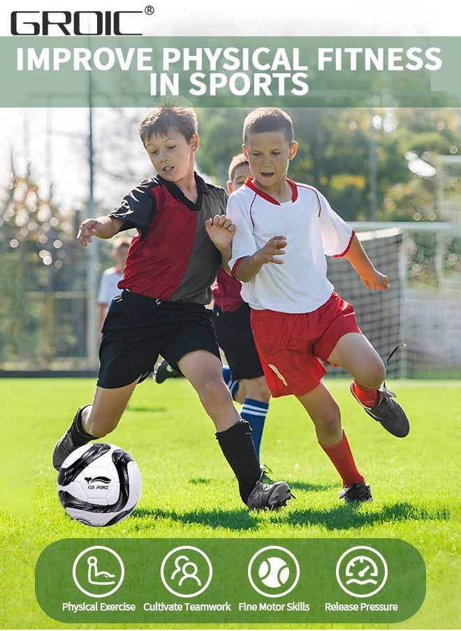GROIC Soccer Ball Size 5，Football with Star Pattern Official Size Soccer Balls for Training,Playing,Waterproof Professional Outdoor Indoor and Match Balls  - Image 5